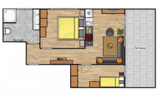 Familienappartement A1 Grundriss