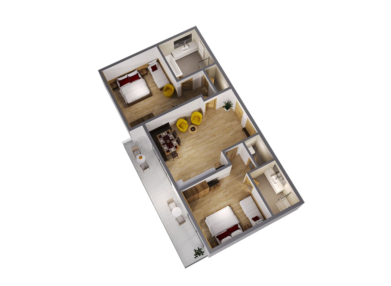 Grundriss Superior Appartement B2/C2