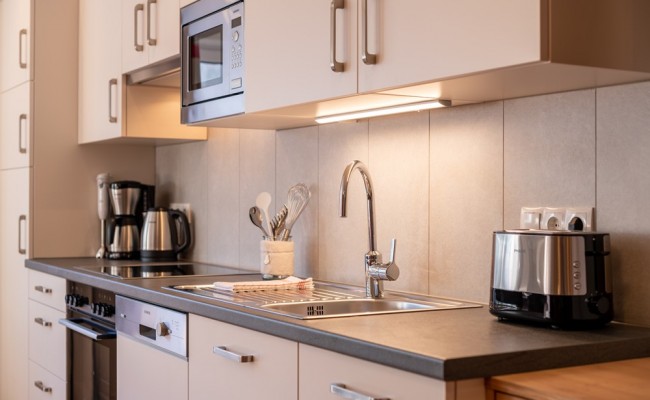 Fully equipped apartment kitchen