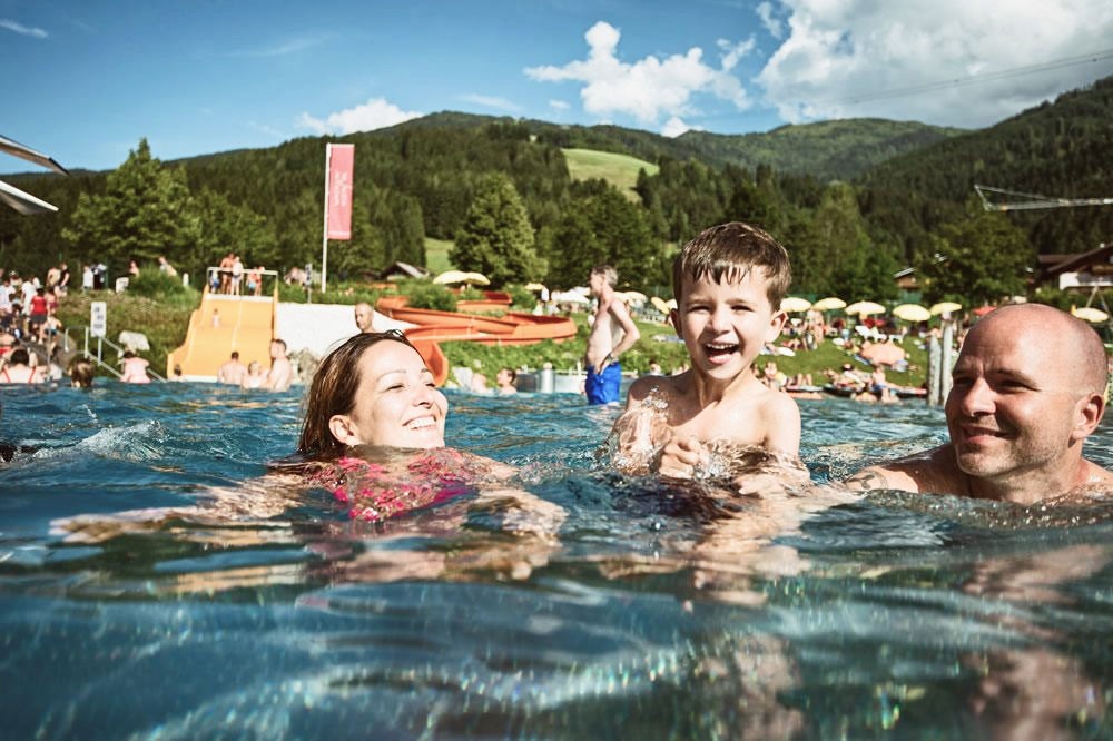 Poolside fun for the whole family at the Wasserwelt aquapark in Wagrain