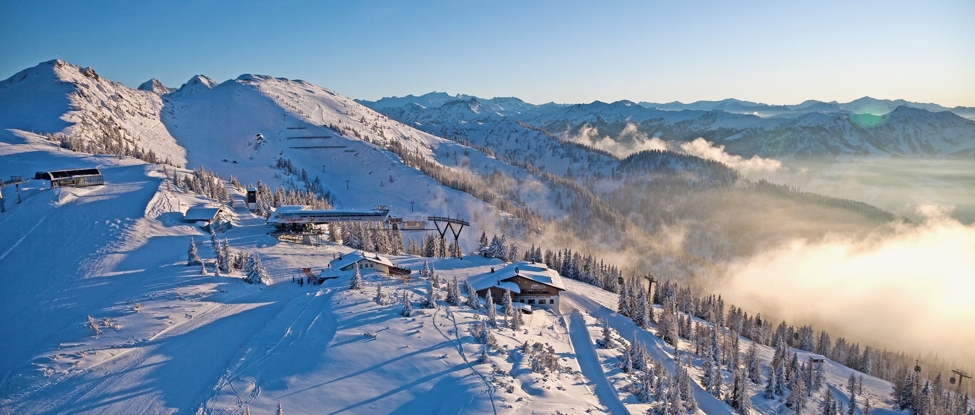 Bergstation Flying Mozart in Wagrain im Winter
