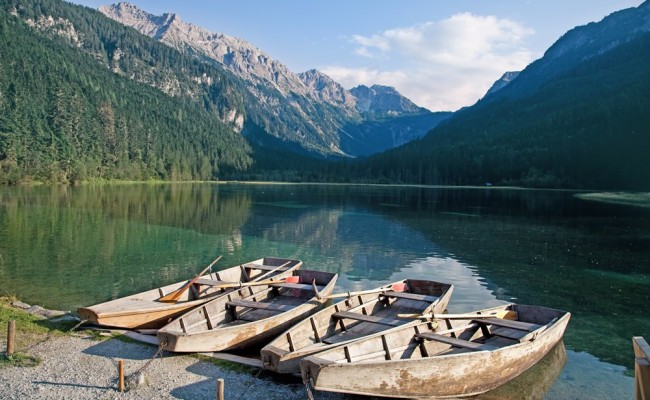 Idyllic scene at Lake Jägersee in Kleinarl